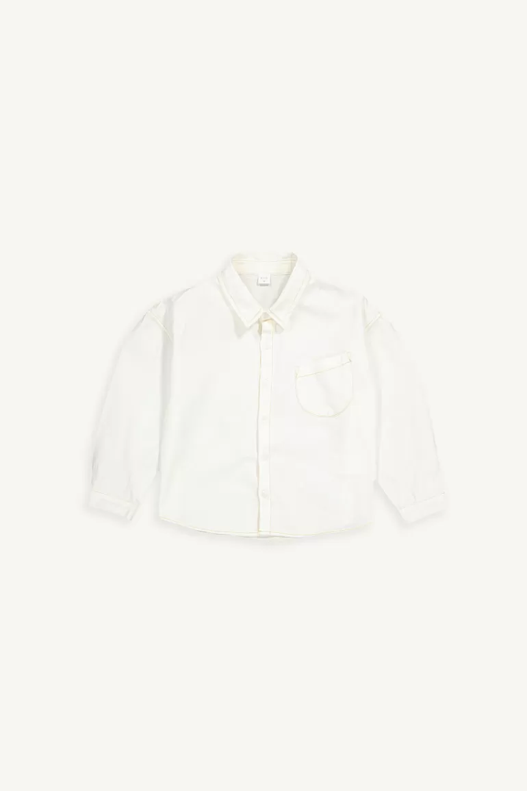 Kids Olive Clothing Mini Olive | Cotton Denim Shirt, Ivory