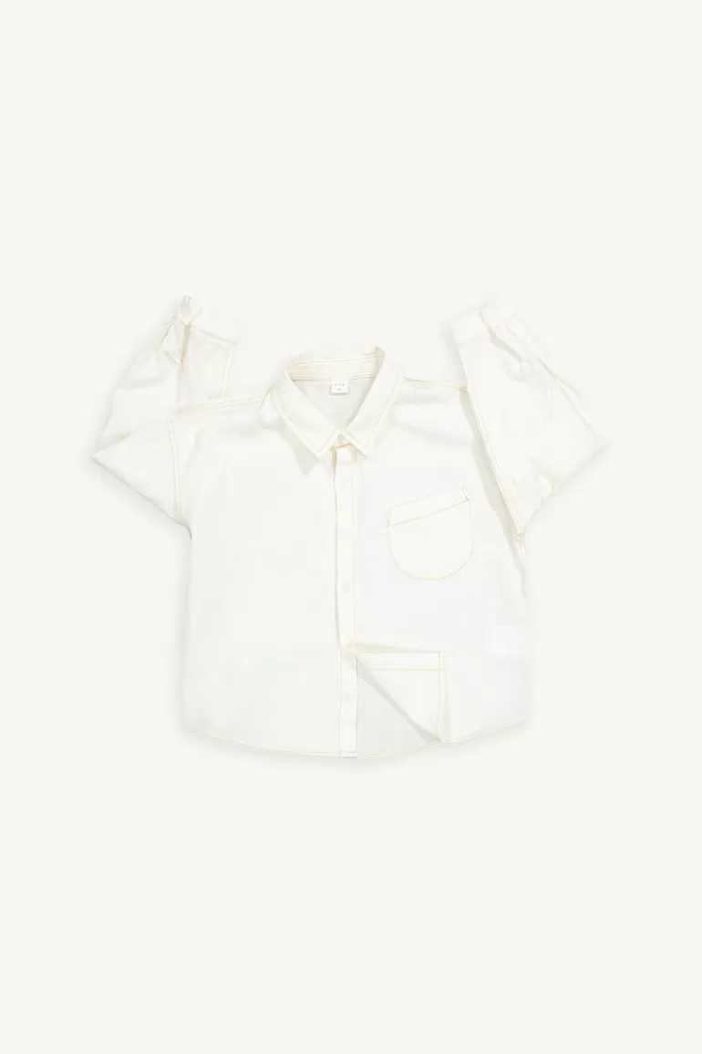 Kids Olive Clothing Mini Olive | Cotton Denim Shirt, Ivory