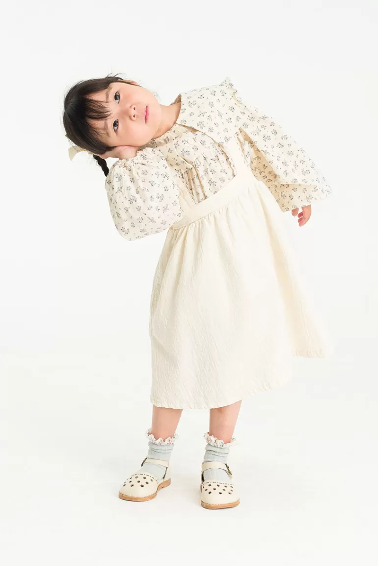 Kids Olive Clothing Mini Olive | Dana Pinafore Dress, Ivory