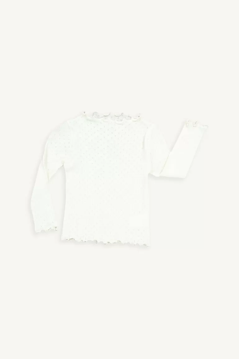 Kids Olive Clothing Mini Olive | Eyelet Tee, Ivory