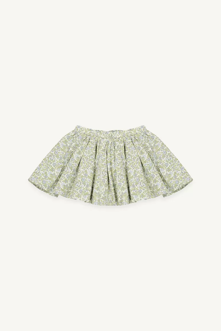 Kids Olive Clothing Mini Olive | Floral Pleated Skirt, Green