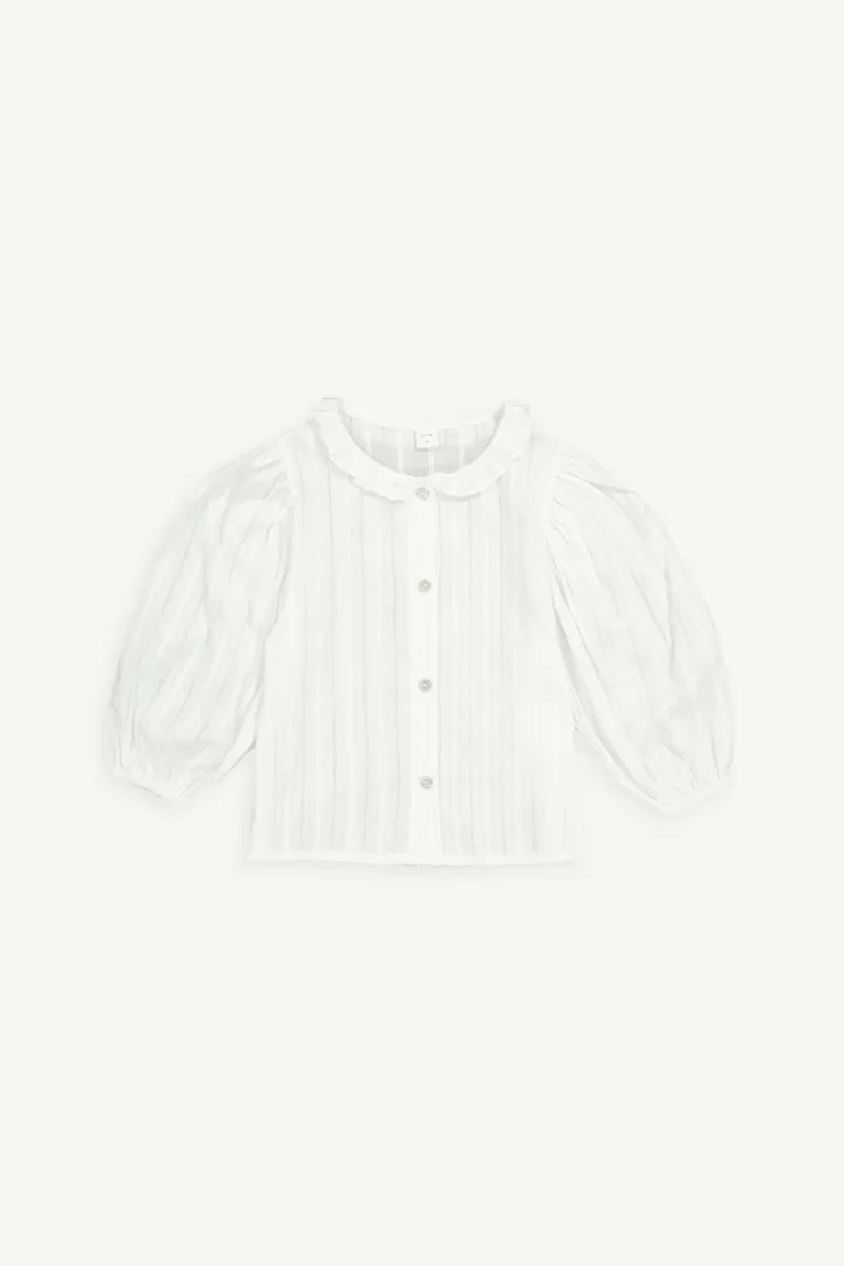 Kids Olive Clothing Mini Olive | Frill Neck Blouse, Ivory