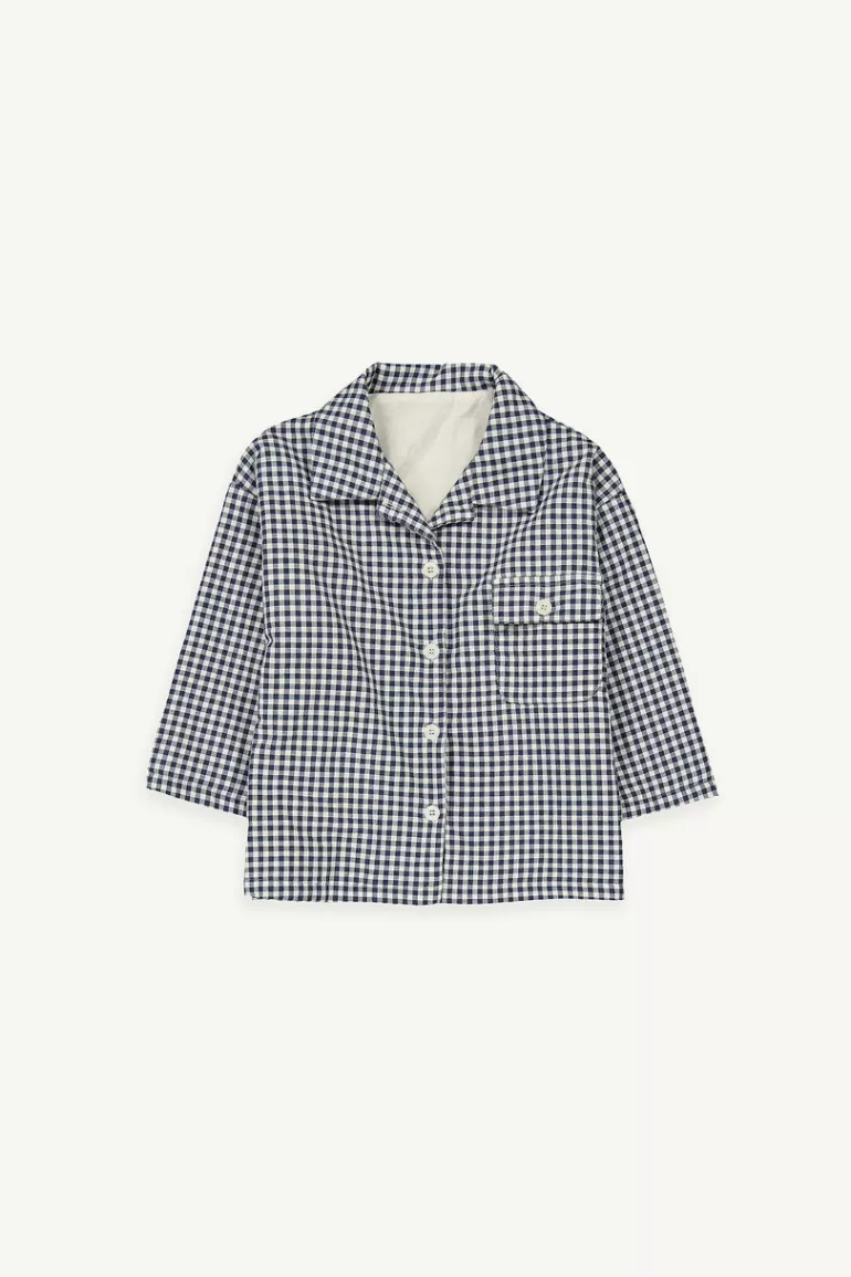 Kids Olive Clothing Mini Olive | Gingham Cotton Jacket, Navy