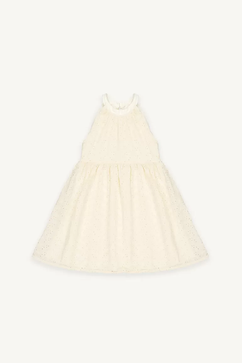 Kids Olive Clothing Mini Olive | Halter Neck Lace Dress, Cream