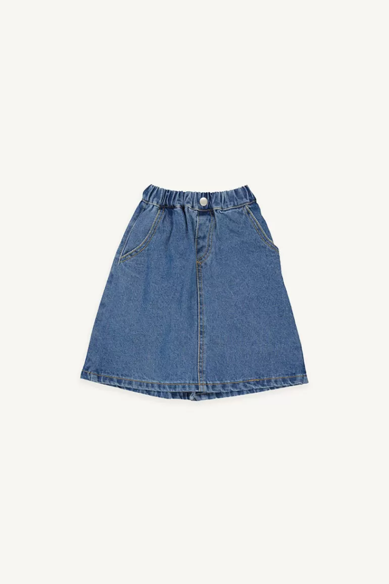 Kids Olive Clothing Mini Olive | Knee Length Denim Skirt, Mid Blue