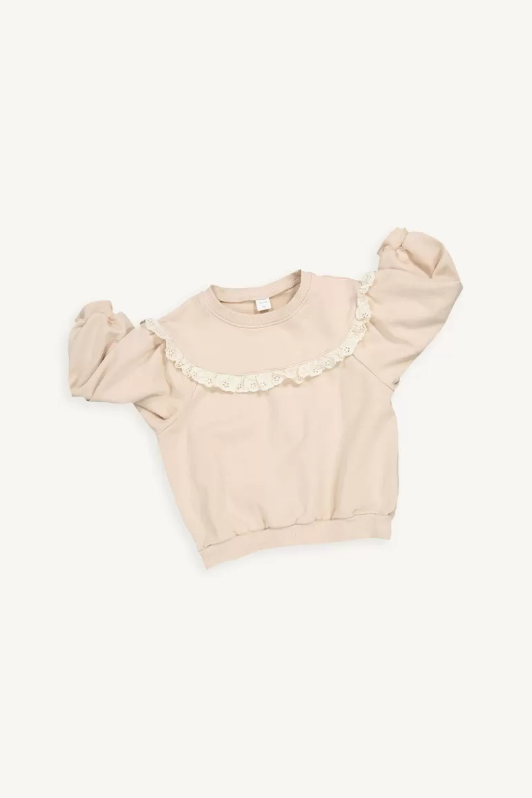 Kids Olive Clothing Mini Olive | Lace Sweatshirt, Pink