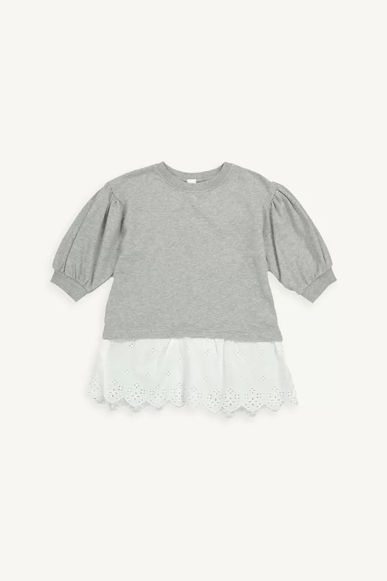 Kids Olive Clothing Mini Olive | Midweight Jersey Dress, Grey