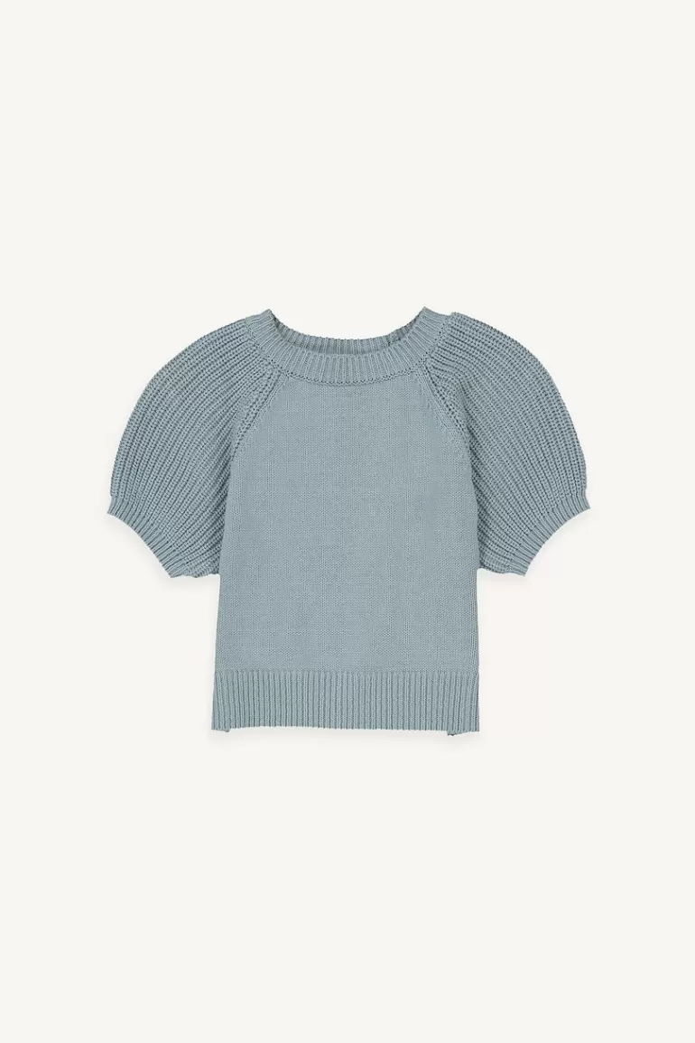 Kids Olive Clothing Mini Olive | Puff Sleeve Jumper, Blue