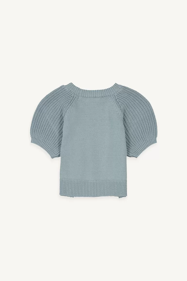 Kids Olive Clothing Mini Olive | Puff Sleeve Jumper, Blue