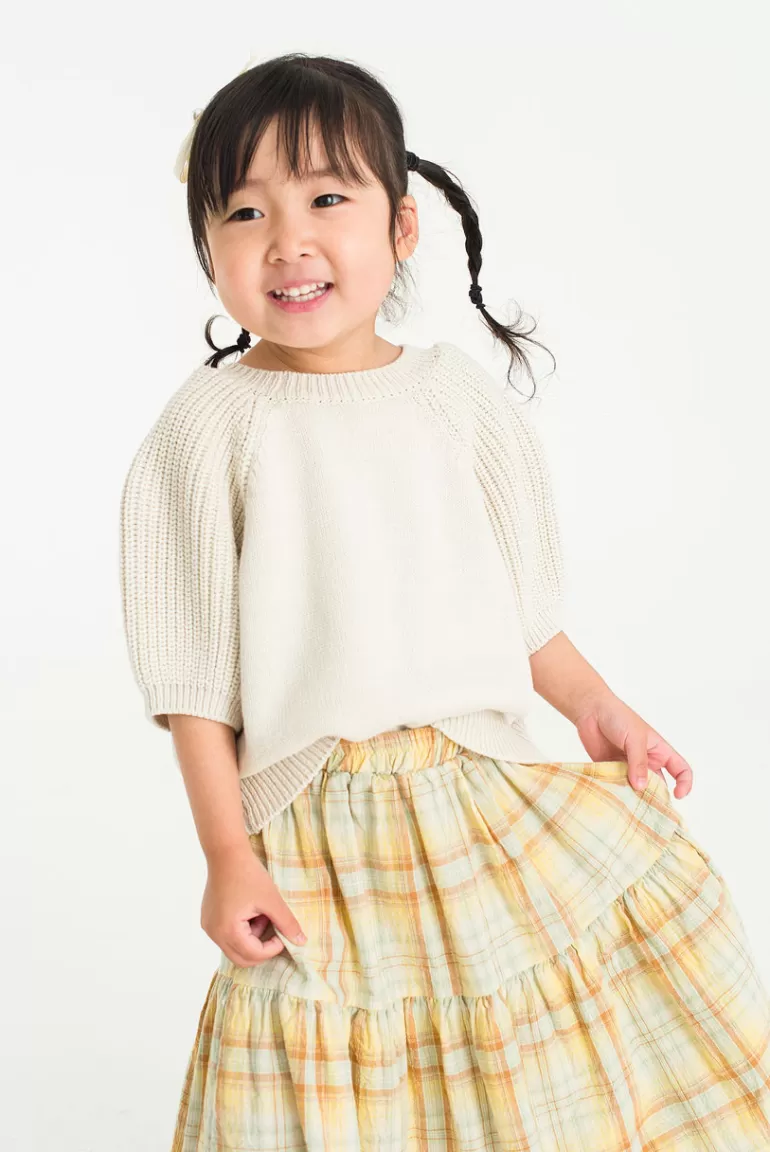 Kids Olive Clothing Mini Olive | Puff Sleeve Jumper, Ivory