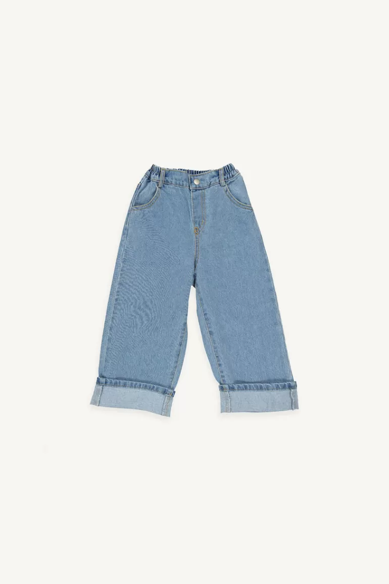 Kids Olive Clothing Mini Olive | Wide Denim Jean, Light Blue