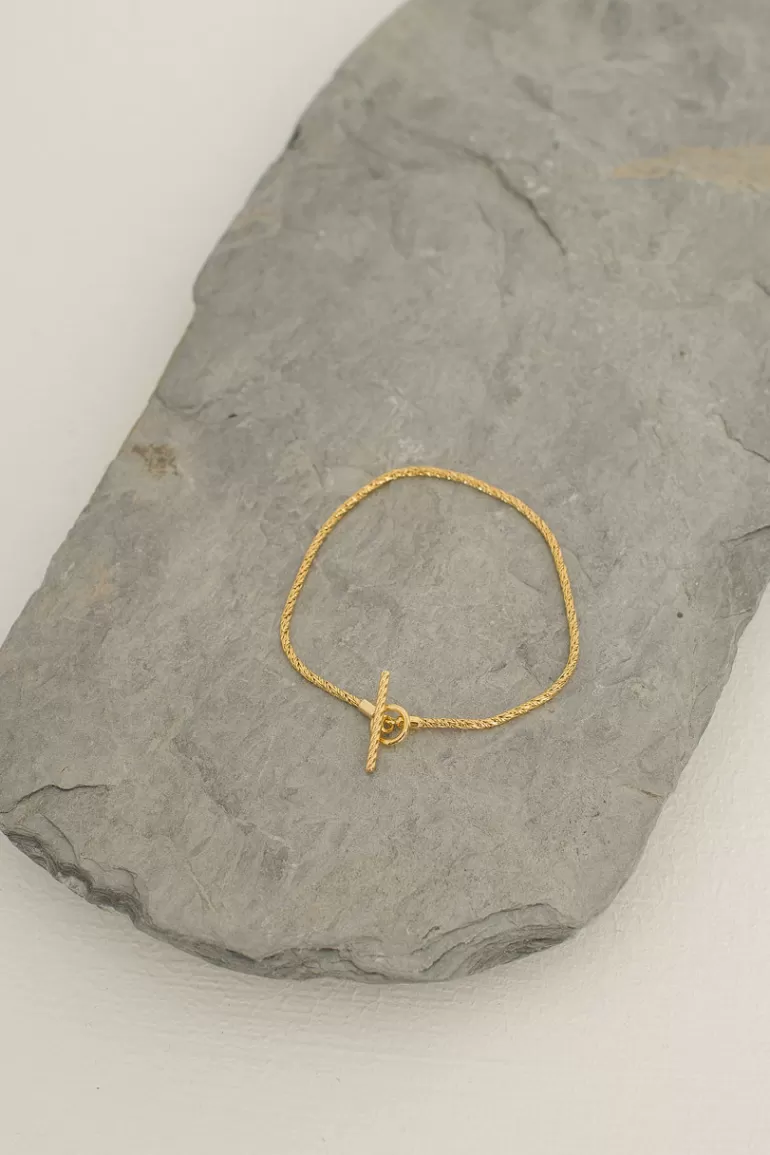 Women Olive Clothing Muse Simple Bracelet, 14K Gold Plated