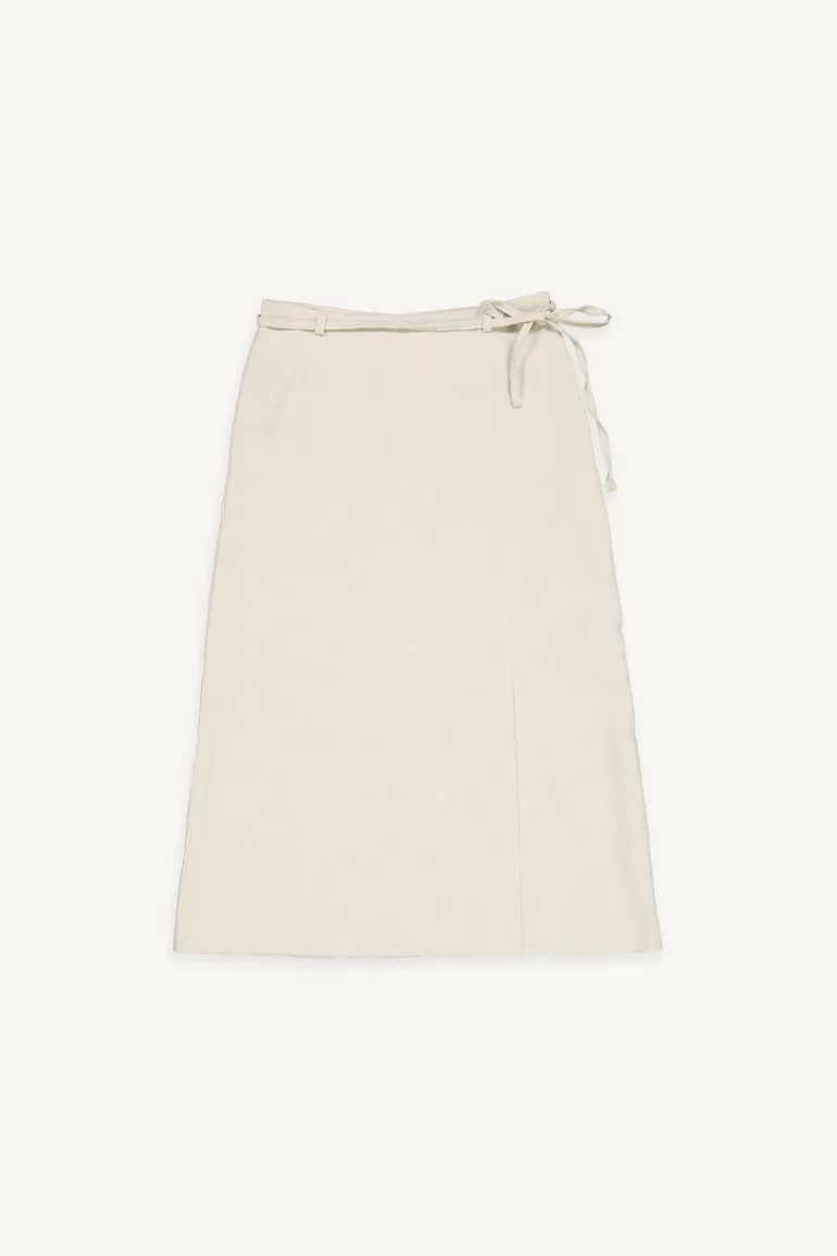 Women Olive Clothing Nadia Ribbon Skirt, Beige