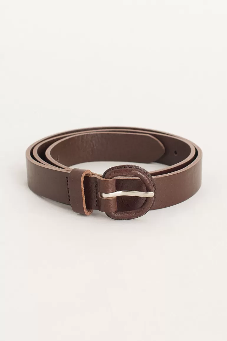 Women Olive Clothing Oval Ring Belt, Brown