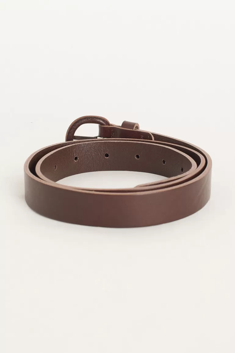 Women Olive Clothing Oval Ring Belt, Brown