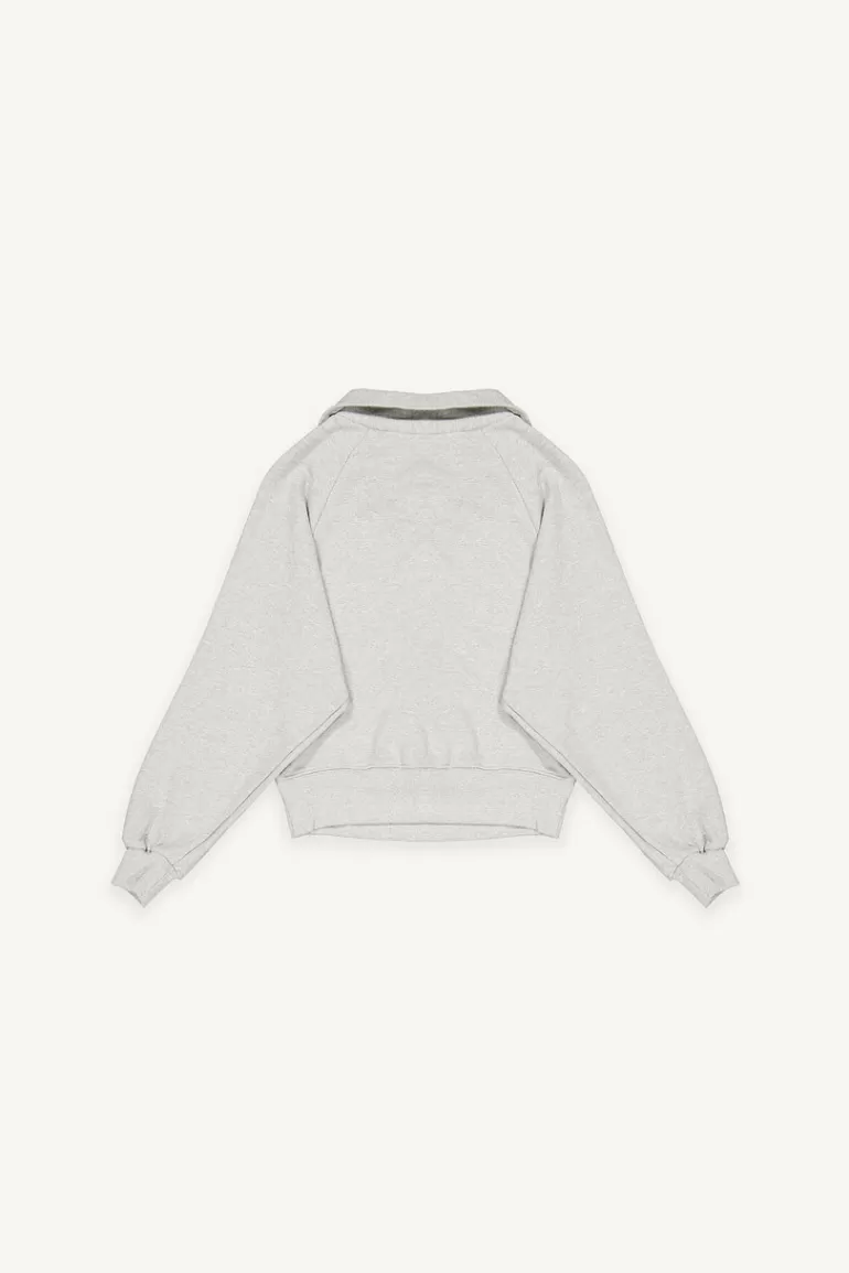 Women Olive Clothing Rita Zip Up Sweat, Melange Grey