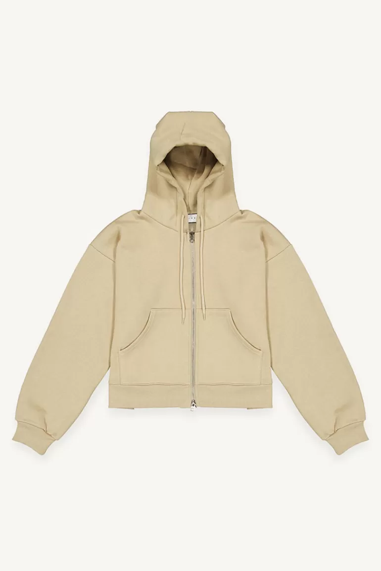 Women Olive Clothing Roa Zip Up Hoody, Beige