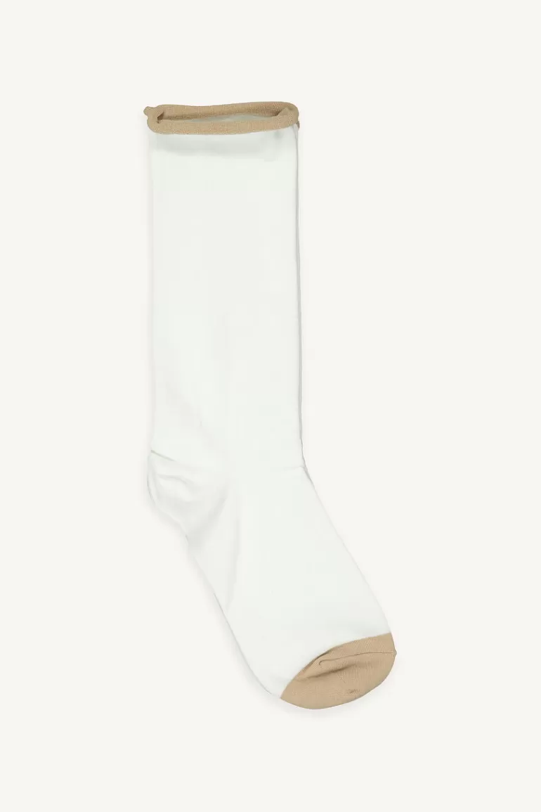 Women Olive Clothing Roll Neck Socks, Ivory/Beige