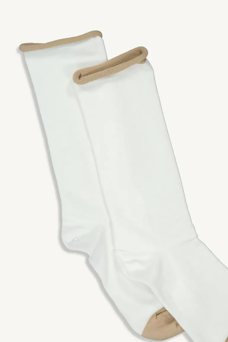 Women Olive Clothing Roll Neck Socks, Ivory/Beige