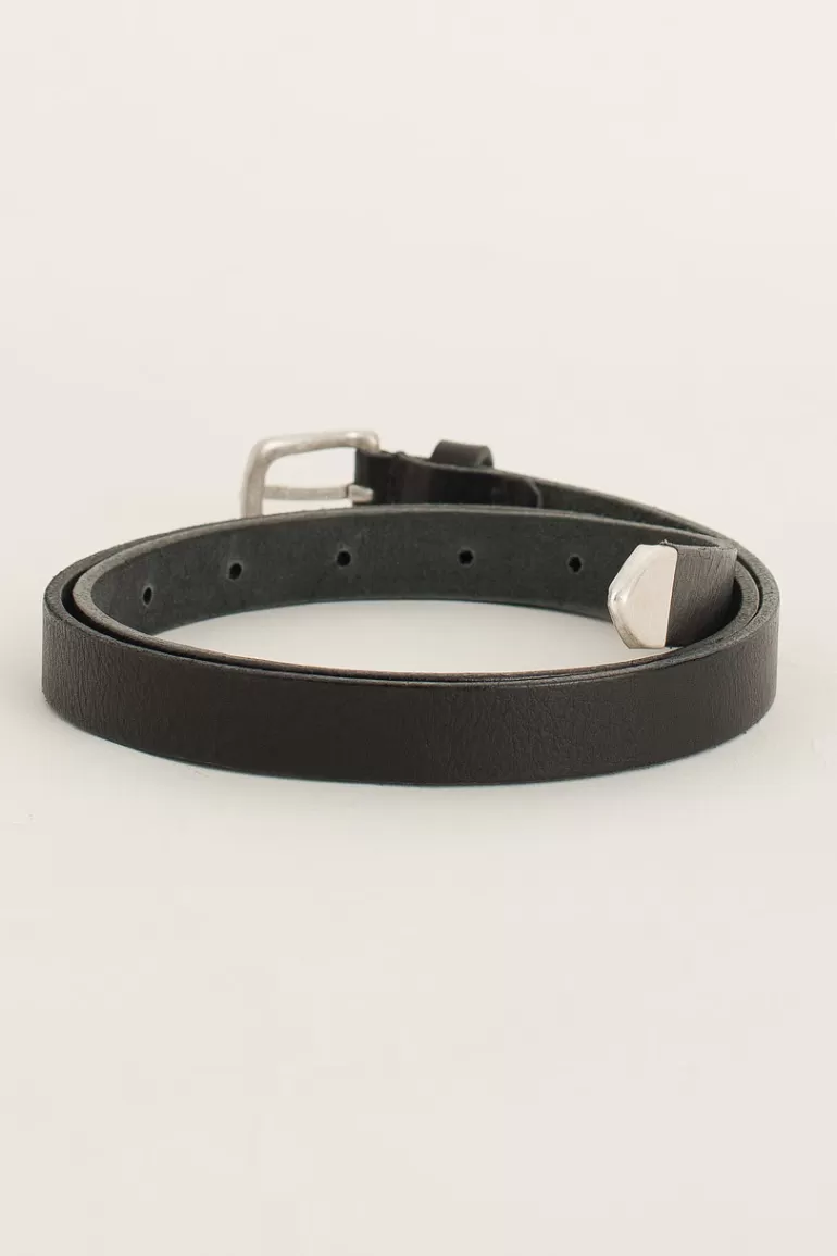 Women Olive Clothing Rosa Leather Belt, Black