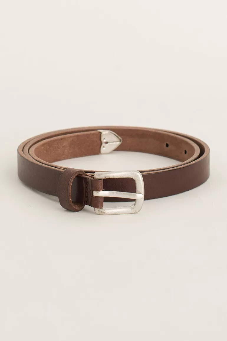 Women Olive Clothing Rosa Leather Belt, Brown