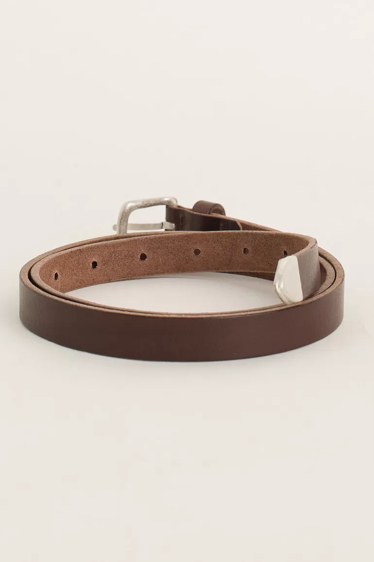 Women Olive Clothing Rosa Leather Belt, Brown