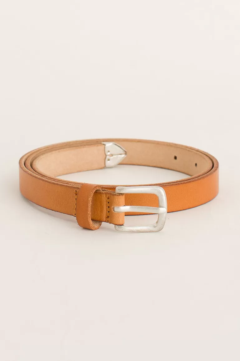 Women Olive Clothing Rosa Leather Belt, Camel