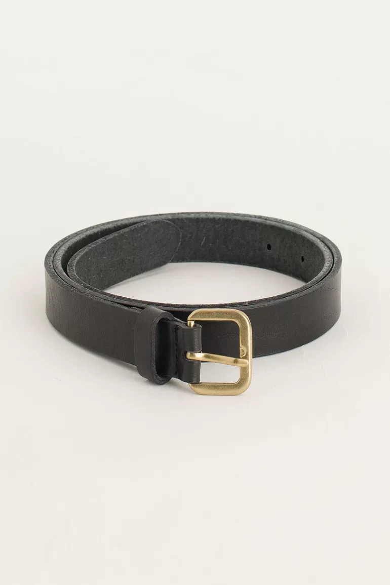 Women Olive Clothing Siena Mini Square Belt, Black