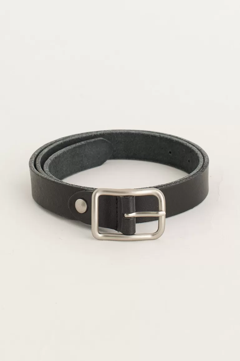 Women Olive Clothing Siena Square Buckle Belt, Black