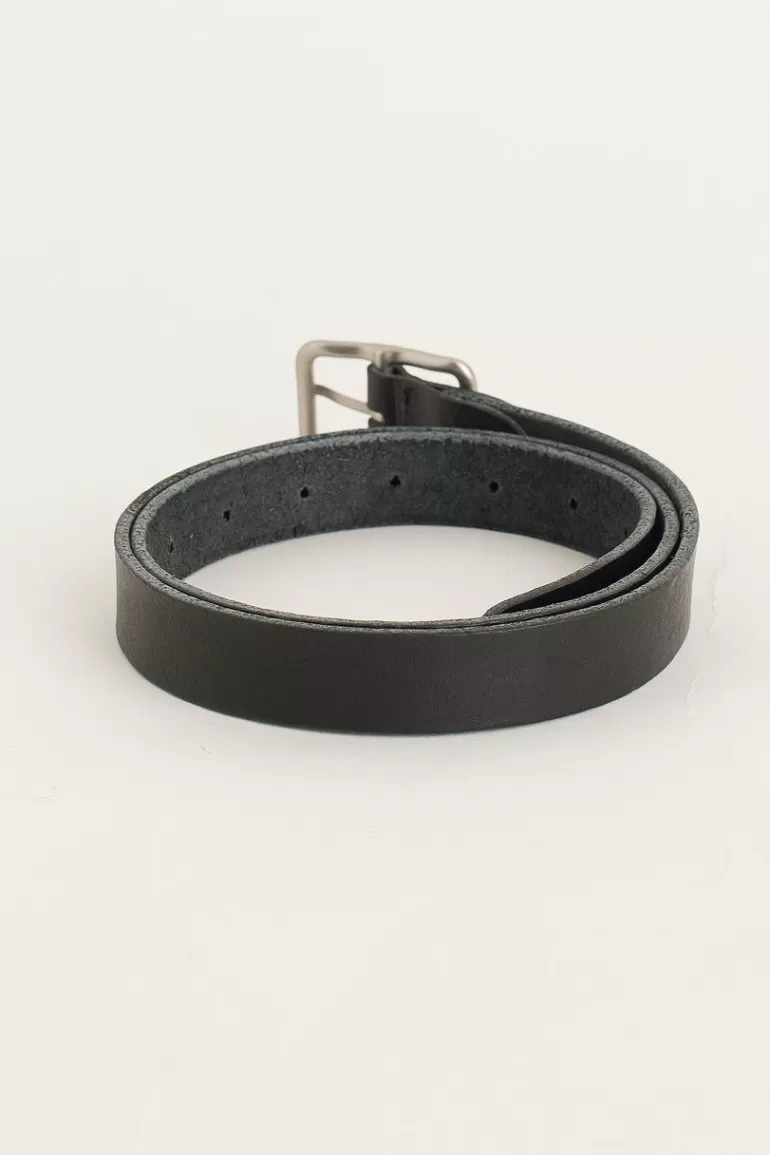 Women Olive Clothing Siena Square Buckle Belt, Black