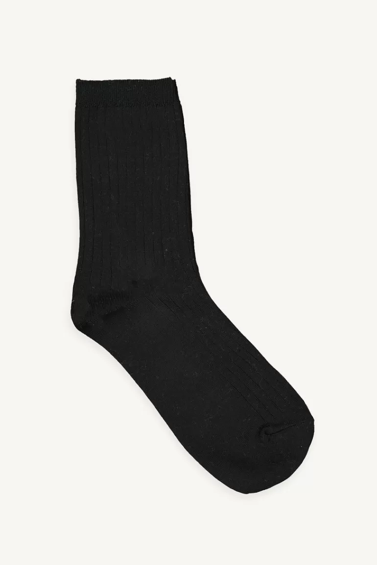 Women Olive Clothing Silket Daily Socks, Black