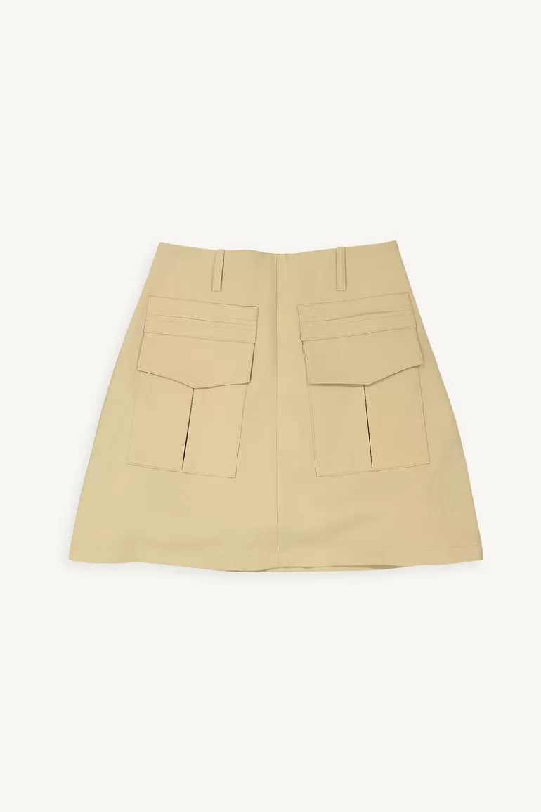 Women Olive Clothing Sobi Pocket Mini Skirt, Beige