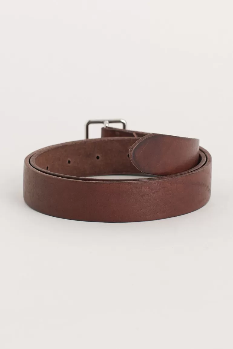 Women Olive Clothing Square Leather Belt, Brown