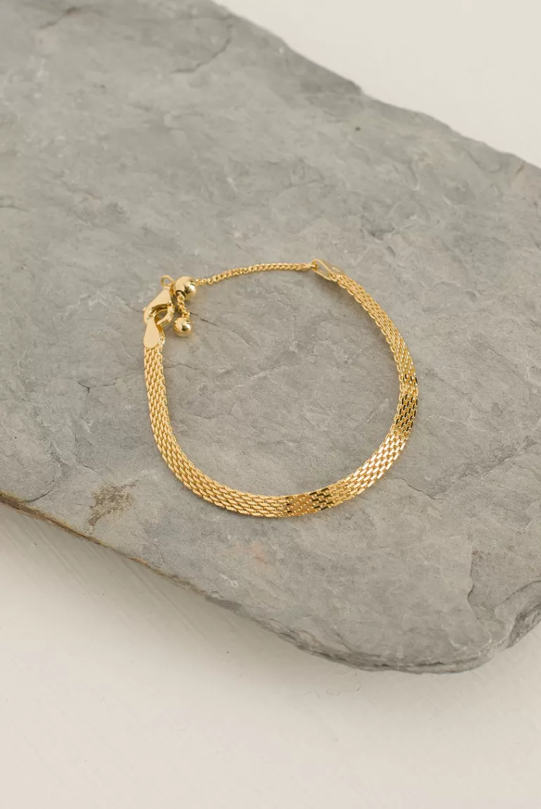 Women Olive Clothing Statement Chain Bracelet, 14K Gold Plated