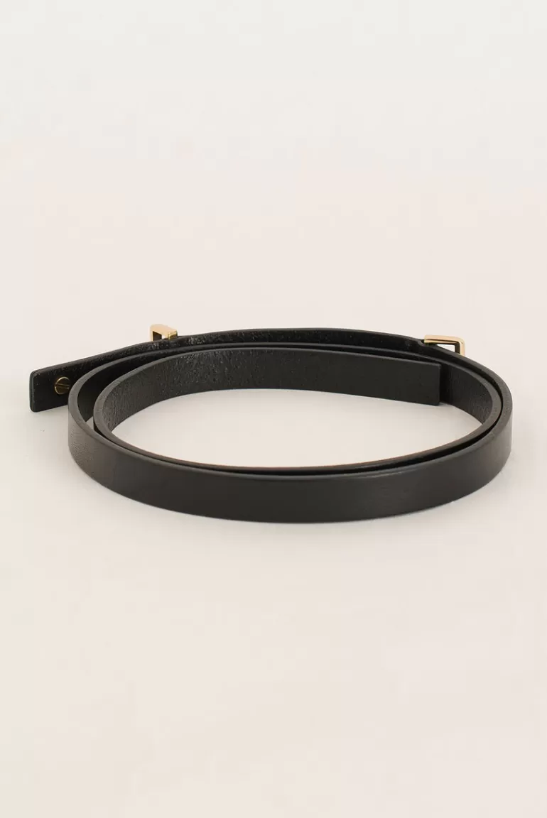 Women Olive Clothing Tomo Thin Belt, Black