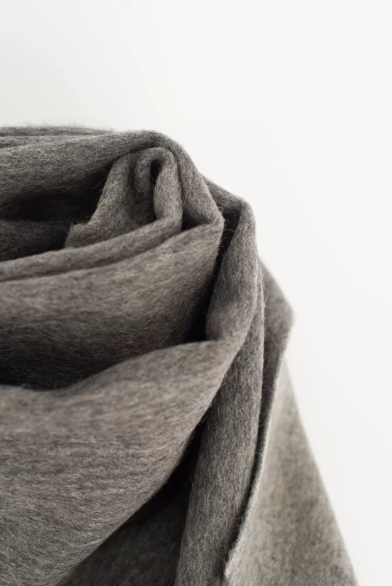 Women Olive Clothing Two Tone Wool Scarf, Grey