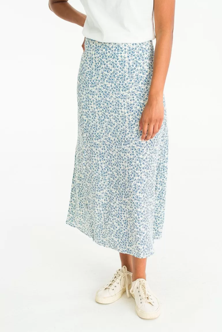 Women Olive Clothing Valerie Floral Skirt, Ivory