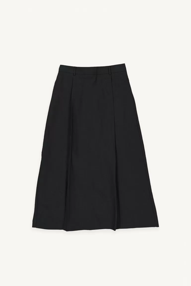 Women Olive Clothing Yuha Linen Blend Skirt, Black