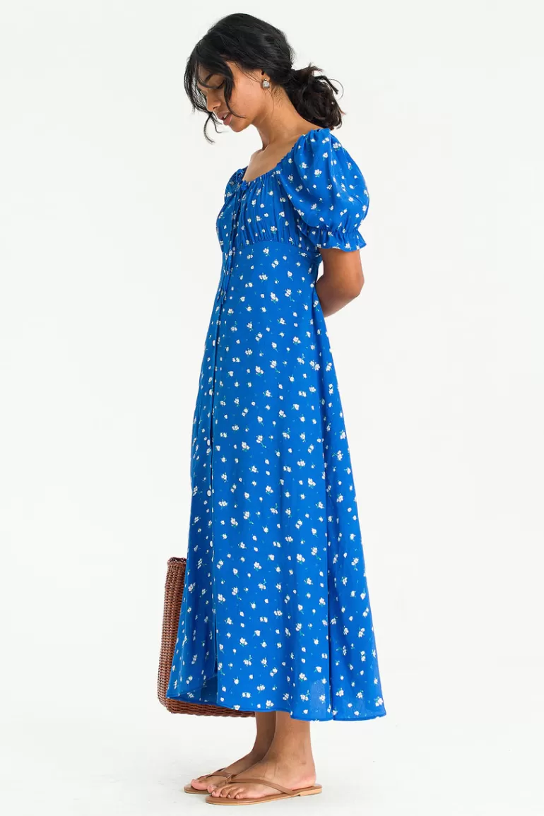 Women Olive Clothing Yuna Flower Dress, Blue